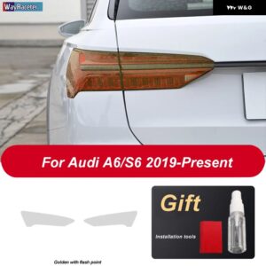 アウディ ヘッドライト フィルム ヘッドランプ テールライト クリア黒 TPU ステッカー A6 S6 C8 2019 2020 - Taillight G