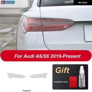 アウディ ヘッドライト フィルム ヘッドランプ テールライト クリア黒 TPU ステッカー A6 S6 C8 2019 2020 - Taillight T