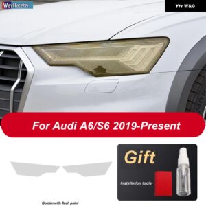 アウディ ヘッドライト フィルム ヘッドランプ テールライト クリア黒 TPU ステッカー A6 S6 C8 2019 2020 - Headlight G
