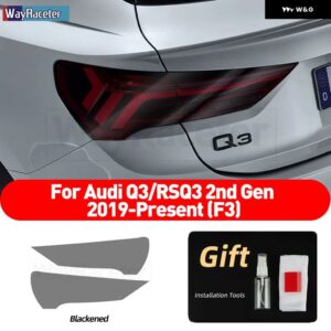 アウディ ヘッドライト フィルム テールライト ライトクリアスモークブラック TPU ステッカー Q3 スポーツバック 2022 RSQ3 F3 2021 2020 - Taillight one a