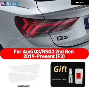 アウディ ヘッドライト フィルム テールライト ライトクリアスモークブラック TPU ステッカー Q3 スポーツバック 2022 RSQ3 F3 2021 2020 - Taillight one b