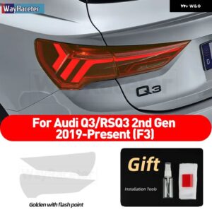 アウディ ヘッドライト フィルム テールライト ライトクリアスモークブラック TPU ステッカー Q3 スポーツバック 2022 RSQ3 F3 2021 2020 - Taillight one c