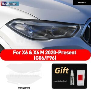 BMW 2個 ヘッドライト フィルムクリアスモークブラック TPU ステッカー X6 G06 X6M F96 2022 M パフォーマンス