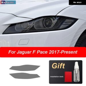 ジャガー 2個 ヘッドライト フィルムフロントスモークブラック TPU ステッカー XE XF XJ F タイプ I ペース E ペース F ペー - F Pace 17-On