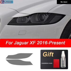 ジャガー 2個 ヘッドライト フィルムフロントスモークブラック TPU ステッカー XE XF XJ F タイプ I ペース E ペース F ペー - XF 15-On
