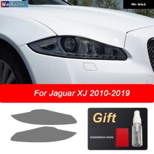 ジャガー 2個 ヘッドライト フィルムフロントスモークブラック TPU ステッカー XE XF XJ F タイプ I ペース E ペース F ペー - XJ 10-19