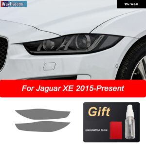 ジャガー 2個 ヘッドライト フィルムフロントスモークブラック TPU ステッカー XE XF XJ F タイプ I ペース E ペース F ペー - XE 15-On
