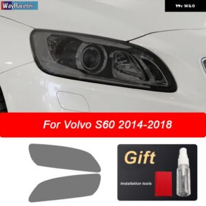 ボルボ ヘッドライト フィルムスモークブラックフロントライト TPU ステッカー XC40 XC60 XC90 S60 S90 V60 V90 2020 - s60　2014-2018