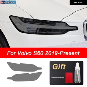 ボルボ ヘッドライト フィルムスモークブラックフロントライト TPU ステッカー XC40 XC60 XC90 S60 S90 V60 V90 2020 - s60　2019-on