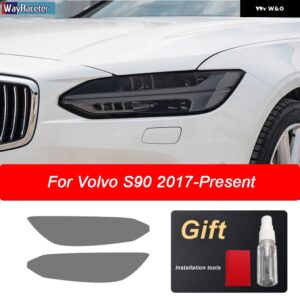 ボルボ ヘッドライト フィルムスモークブラックフロントライト TPU ステッカー XC40 XC60 XC90 S60 S90 V60 V90 2020 - s90　2017-on