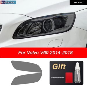 ボルボ ヘッドライト フィルムスモークブラックフロントライト TPU ステッカー XC40 XC60 XC90 S60 S90 V60 V90 2020 - v60　2014-2018