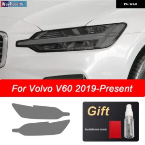 ボルボ ヘッドライト フィルムスモークブラックフロントライト TPU ステッカー XC40 XC60 XC90 S60 S90 V60 V90 2020 - v60　2019-on