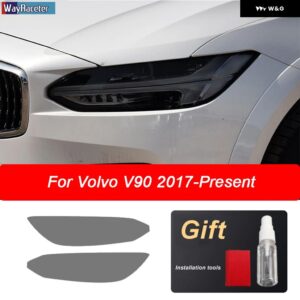 ボルボ ヘッドライト フィルムスモークブラックフロントライト TPU ステッカー XC40 XC60 XC90 S60 S90 V60 V90 2020 - v90　2019-on