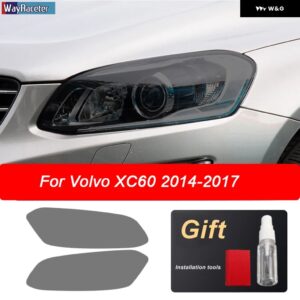 ボルボ ヘッドライト フィルムスモークブラックフロントライト TPU ステッカー XC40 XC60 XC90 S60 S90 V60 V90 2020 - xc60　2014-2017