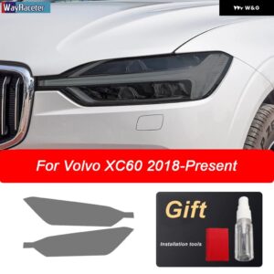 ボルボ ヘッドライト フィルムスモークブラックフロントライト TPU ステッカー XC40 XC60 XC90 S60 S90 V60 V90 2020 - xc60　2018-on
