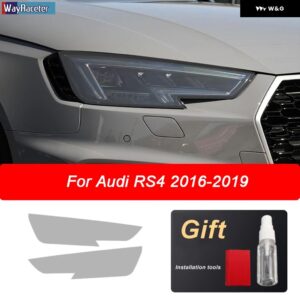 アウディ 2個 フロントライトクリア TPU ステッカー ヘッドライト フィルム RS3 8V RS4 B8 B9 RS5 RS6 RS7 TTRS - RS4 2016-2019