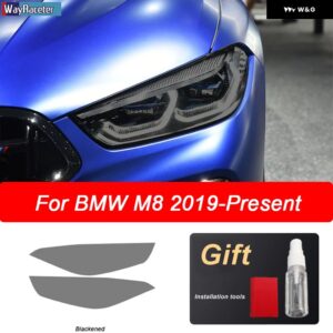BMW ヘッドライト フィルムビニールクリア黒 TPU ステッカー M8 ビレット F93 F91 F92 GTE - Blackened