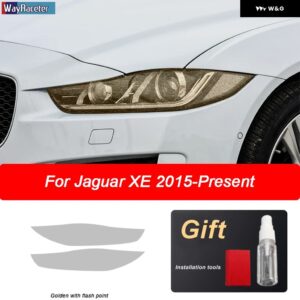 ジャガー 2個 ヘッドライト フィルムビニールクリア黒 TPU ステッカー XE X760 2016-192020 - Golden