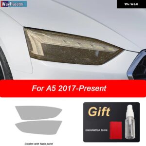 アウディ 2個 ヘッドライト フィルムビニールクリア黒 TPU ステッカー A5 8T 8F 8W6 S5 RS5 2012-現在 - A5 17-On G