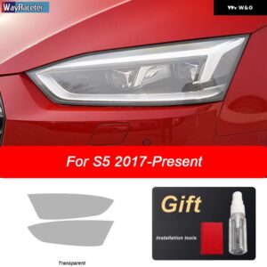 アウディ 2個 ヘッドライト フィルムビニールクリア黒 TPU ステッカー A5 8T 8F 8W6 S5 RS5 2012-現在 - S5 17-On T