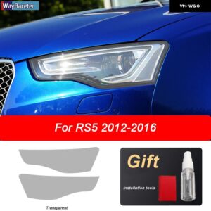アウディ 2個 ヘッドライト フィルムビニールクリア黒 TPU ステッカー A5 8T 8F 8W6 S5 RS5 2012-現在 - RS5 12-16 T
