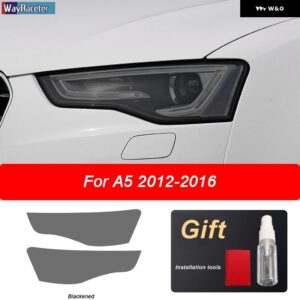アウディ 2個 ヘッドライト フィルムビニールクリア黒 TPU ステッカー A5 8T 8F 8W6 S5 RS5 2012-現在 - A5 12-16 B