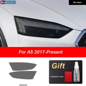 アウディ 2個 ヘッドライト フィルムビニールクリア黒 TPU ステッカー A5 8T 8F 8W6 S5 RS5 2012-現在 - A5 17-On B