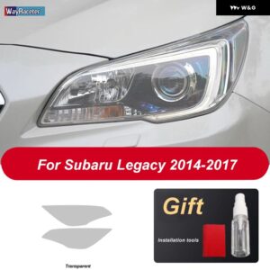 スバル 2個 ヘッドライト フィルム ヘッドランプ 修復クリア黒 TPU ステッカー レガシィ 2014-2017 - Transparent
