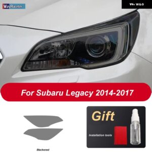 スバル 2個 ヘッドライト フィルム ヘッドランプ 修復クリア黒 TPU ステッカー レガシィ 2014-2017 - Blackened