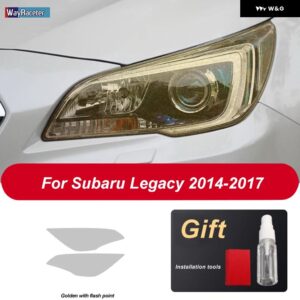 スバル 2個 ヘッドライト フィルム ヘッドランプ 修復クリア黒 TPU ステッカー レガシィ 2014-2017 - Golden