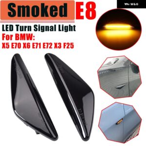 BMW 2個 X3 F25 2011-2017 X5 E70 2007-2013 X6 E71 E72 2008-2014 ダイナミック LED ライトサイド マーカー シーケンシャル インジケータ ーウインカー - Dynamic Smoked Type