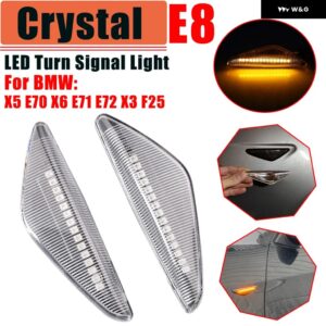 BMW 2個 X3 F25 2011-2017 X5 E70 2007-2013 X6 E71 E72 2008-2014 ダイナミック LED ライトサイド マーカー シーケンシャル インジケータ ーウインカー - Dynamic Crystal Type