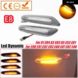 BMW 2個 LED ダイナミック ウィンカーサイド マーカー ライト シーケンシャル ウインカー ライト E90 E91 E92 E93 E60 E61 E81 E82 E83 E84 E88 E46 - Dynamic Crystal Type