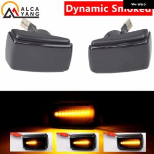 ボルボ 2個 ダイナミック LED サイド マーカー ウインカー ウィンカーライト V40 V70 S40 850 240 740 C70 940 S70 S90 960 OEM 9178885 9190169 - dynamic　smoked