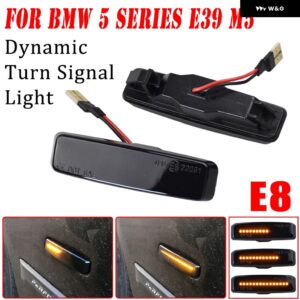 BMW LED ダイナミック ウィンカーライト サイド マーカー ランプリピーター信号灯 5シリーズ E39 1995-2003 M5 - Dynamic Smoked