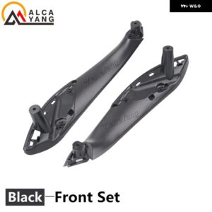 BMW インテリア ハンドル インナードア アームレスト パネル プルトリム カバー 3シリーズ F30 F35 316 318 320 323 325 330 12-17 - Black-2PCS-Front