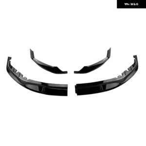 BMW フロントバンパー スポイラー リップ G30 G31 M テックスポーツ 2017-2020 5シリーズ 520I 525I 530I 540I カーボンルックロワースプリッター - Glossy Black