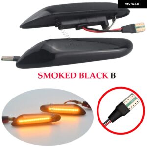 BMW ダイナミック LED フェンダー ライト サイド マーカー E60 E61 E90 E91 E81 E84 E88 E92 E93 E82 E46 1 3 5シリーズ X1 2004 2010 フラッシャー - Dynamic Smoked B