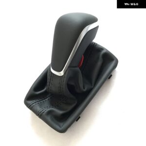 アウディ ブラックギアシフトノブ レザーブーツ ゲート ル LHD オートトランス専用 NEW A7 A6 PA スタイル C7 2016 2017 2018 - A