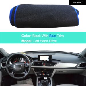 アウディ A6 C7 IV 2012-2018 LHD RHD 2 層ダッシュボード カバー ケープラグ シェード パッド 2014-17 - LHD Blue