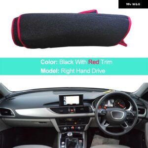 アウディ A6 C7 IV 2012-2018 LHD RHD 2 層ダッシュボード カバー ケープラグ シェード パッド 2014-17 - RHD red
