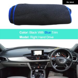 アウディ A6 C7 IV 2012-2018 LHD RHD 2 層ダッシュボード カバー ケープラグ シェード パッド 2014-17 - RHD Blue
