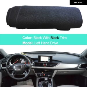 アウディ A6 C7 IV 2012-2018 LHD RHD 2 層ダッシュボード カバー ケープラグ シェード パッド 2014-17 - LHD-Black