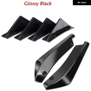 アウディ A3 A4 A7 A8 B7 B8 RS6 RS7 S3 S4 TT セダンリアバンパー スプリッター カバー + ディフューザー ふかひれ ステッカー カー - black