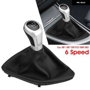 BMW 5/6スピード マニュアル ギア シフトノブ シフター レバーレザーゲートルブーツ カバー E81 E87 E88 E82 - 6 speed