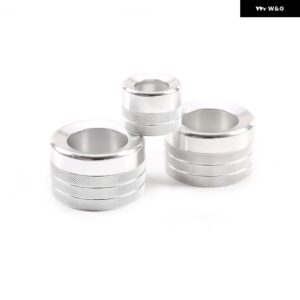 BMW X5 X6 E70 E71 2008-2013 合金レッドエアコンボリュームノブリングトリム インテリア RE ACCESSORIES - Silver