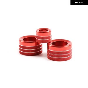 BMW X5 X6 E70 E71 2008-2013 合金レッドエアコンボリュームノブリングトリム インテリア RE ACCESSORIES - red