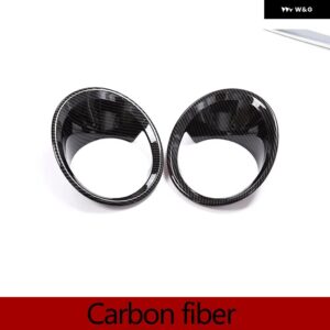 BMW 2個 カーボンスタイル プラスチック クロームフロント フォグライト ランプカバー トリムカーアクセサリー X1 F48 2016-2019 アクセサリー - carbon fiber