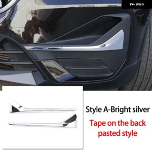 BMW ABS クロームバンパー ガードプレートフロント フォグランプ グリル装飾フレーム外装アクセサリー X1 F48 2020-2021 - StyleA-Bright Silver