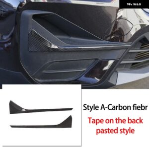 BMW ABS クロームバンパー ガードプレートフロント フォグランプ グリル装飾フレーム外装アクセサリー X1 F48 2020-2021 - Style A-Carbon fiber